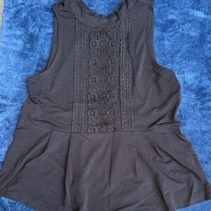 Belldini Black Lace Detail Tank Top